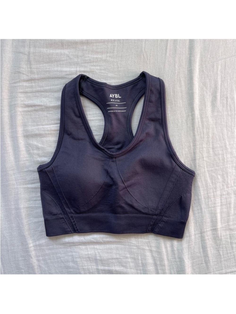 AYBL Women's Navy Seamless Racerback Sports Bra